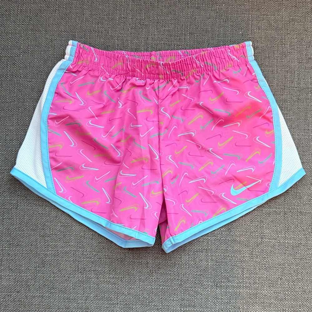 Nike Pink Dri-FIT Shorts with Blue Accents